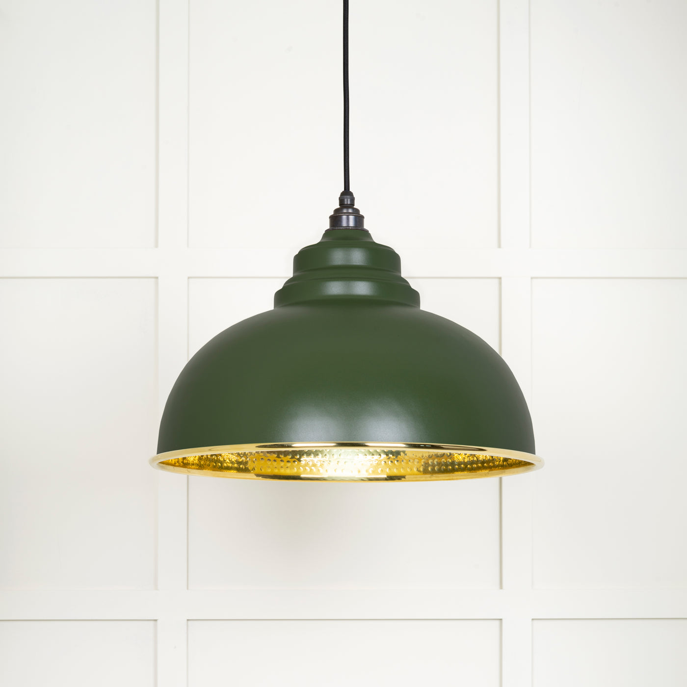 From The Anvil 49521H - Hammered Brass Harborne Pendant in Heath  #finish_heath