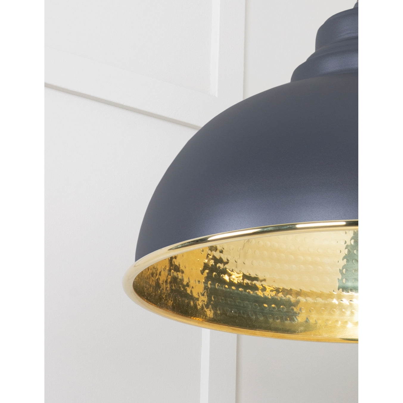 From The Anvil 49521SL - Hammered Brass Harborne Pendant in Slate #finish_slate