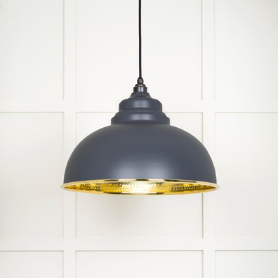 From The Anvil 49521SL - Hammered Brass Harborne Pendant in Slate  #finish_slate