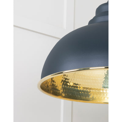 From The Anvil 49521SO - Hammered Brass Harborne Pendant in Soot #finish_soot