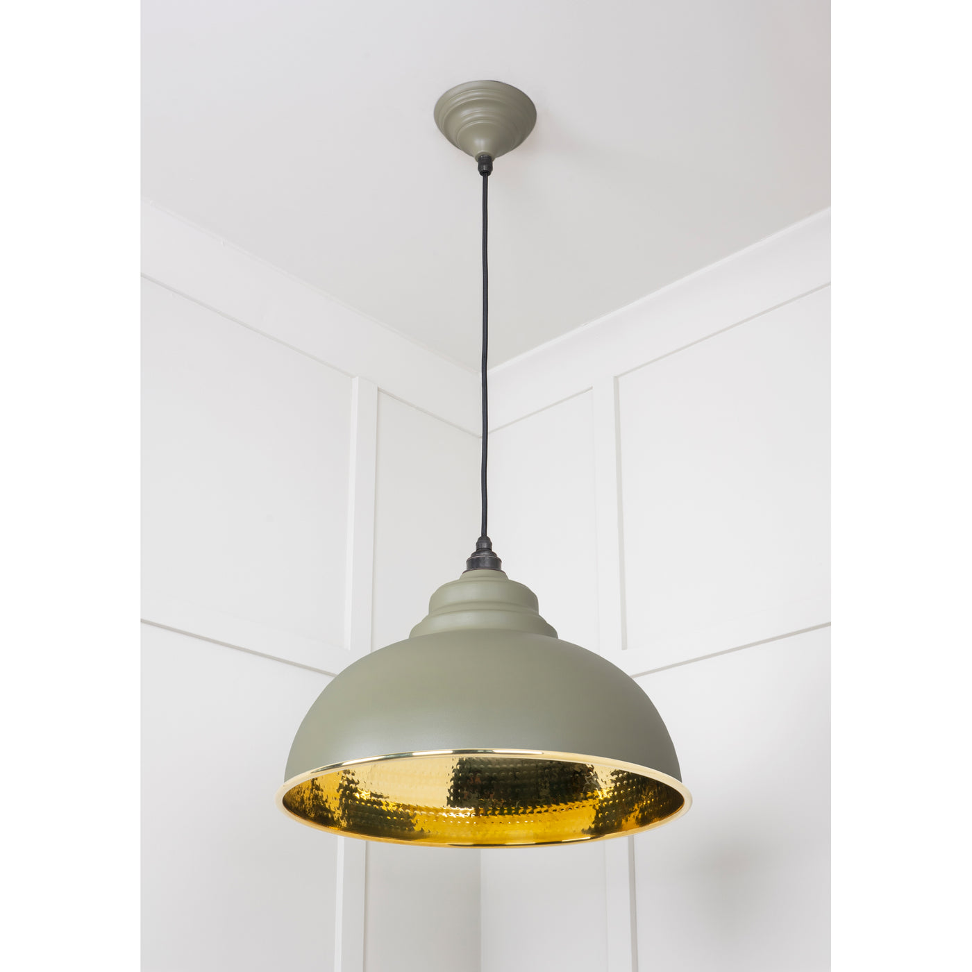 From The Anvil 49521TU - Hammered Brass Harborne Pendant in Tump #finish_tump