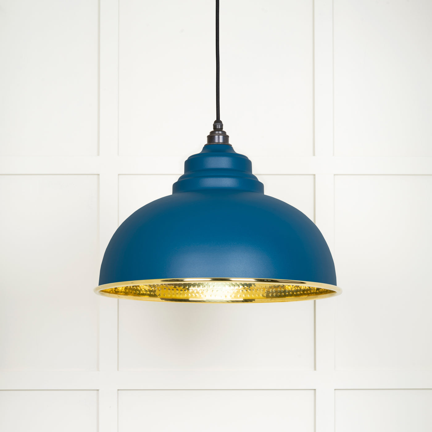 From The Anvil 49521U - Hammered Brass Harborne Pendant in Upstream  #finish_upstream