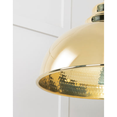 From The Anvil 49521 - Hammered Brass Harborne Pendant #finish_hammered-brass