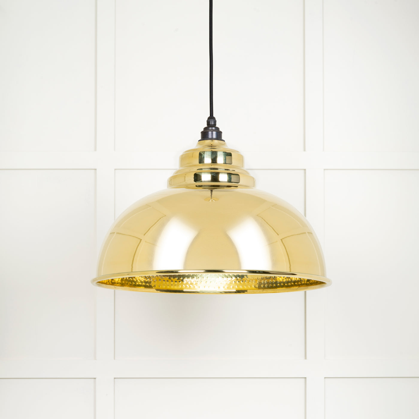 From The Anvil 49521 - Hammered Brass Harborne Pendant  #finish_hammered-brass