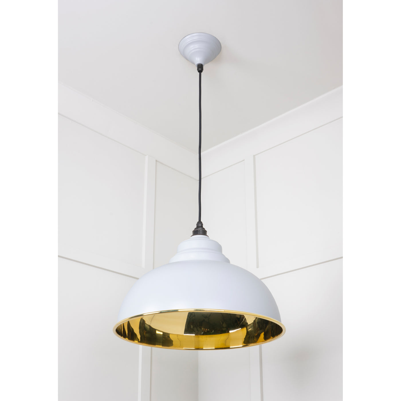 From The Anvil 49522BI - Smooth Brass Harborne Pendant in Birch #finish_birch