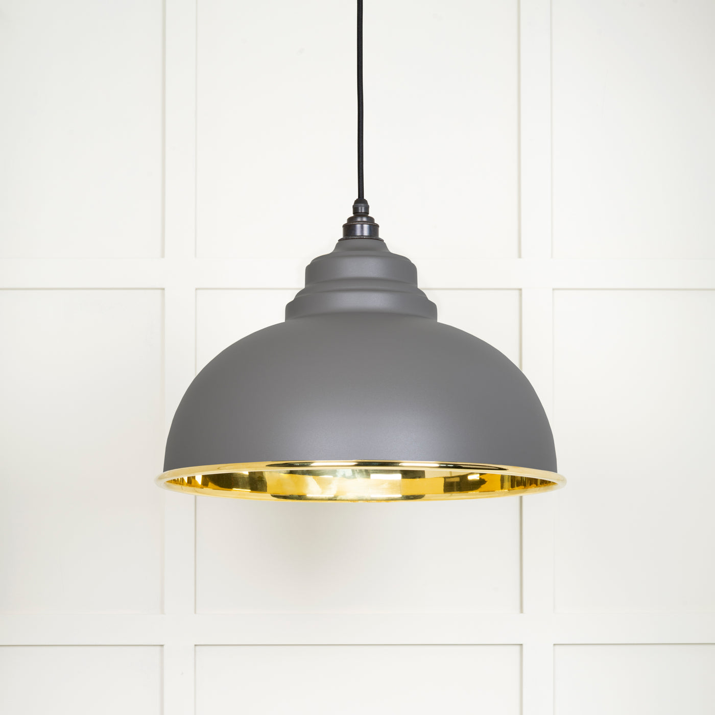 From The Anvil 49522BL - Smooth Brass Harborne Pendant in Bluff  #finish_bluff