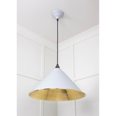 From The Anvil 49523BI - Hammered Brass Hockley Pendant in Birch #finish_birch