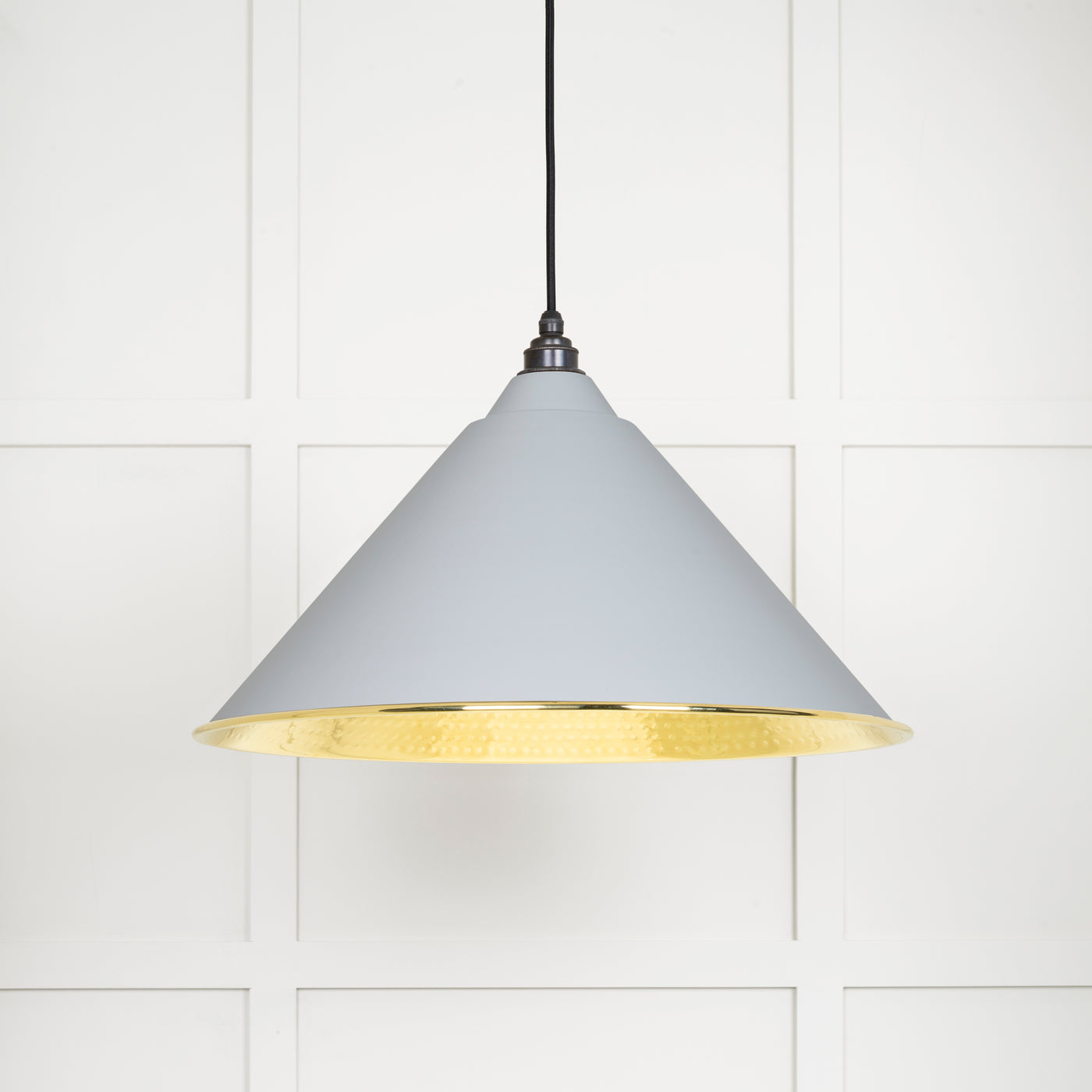 From The Anvil 49523BI - Hammered Brass Hockley Pendant in Birch  #finish_birch