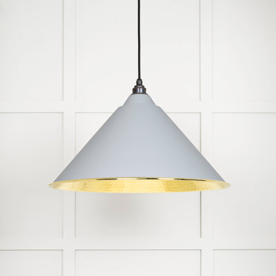 From The Anvil 49523BI - Hammered Brass Hockley Pendant in Birch  #finish_birch