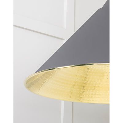 From The Anvil 49523BL - Hammered Brass Hockley Pendant in Bluff #finish_bluff