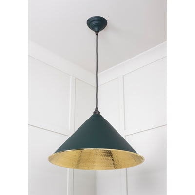 From The Anvil 49523DI - Hammered Brass Hockley Pendant in Dingle #finish_dingle