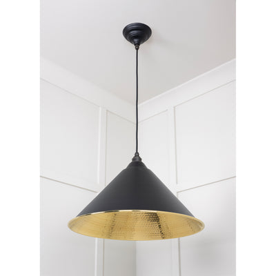 From The Anvil 49523EB - Hammered Brass Hockley Pendant in Elan Black #finish_elan-black