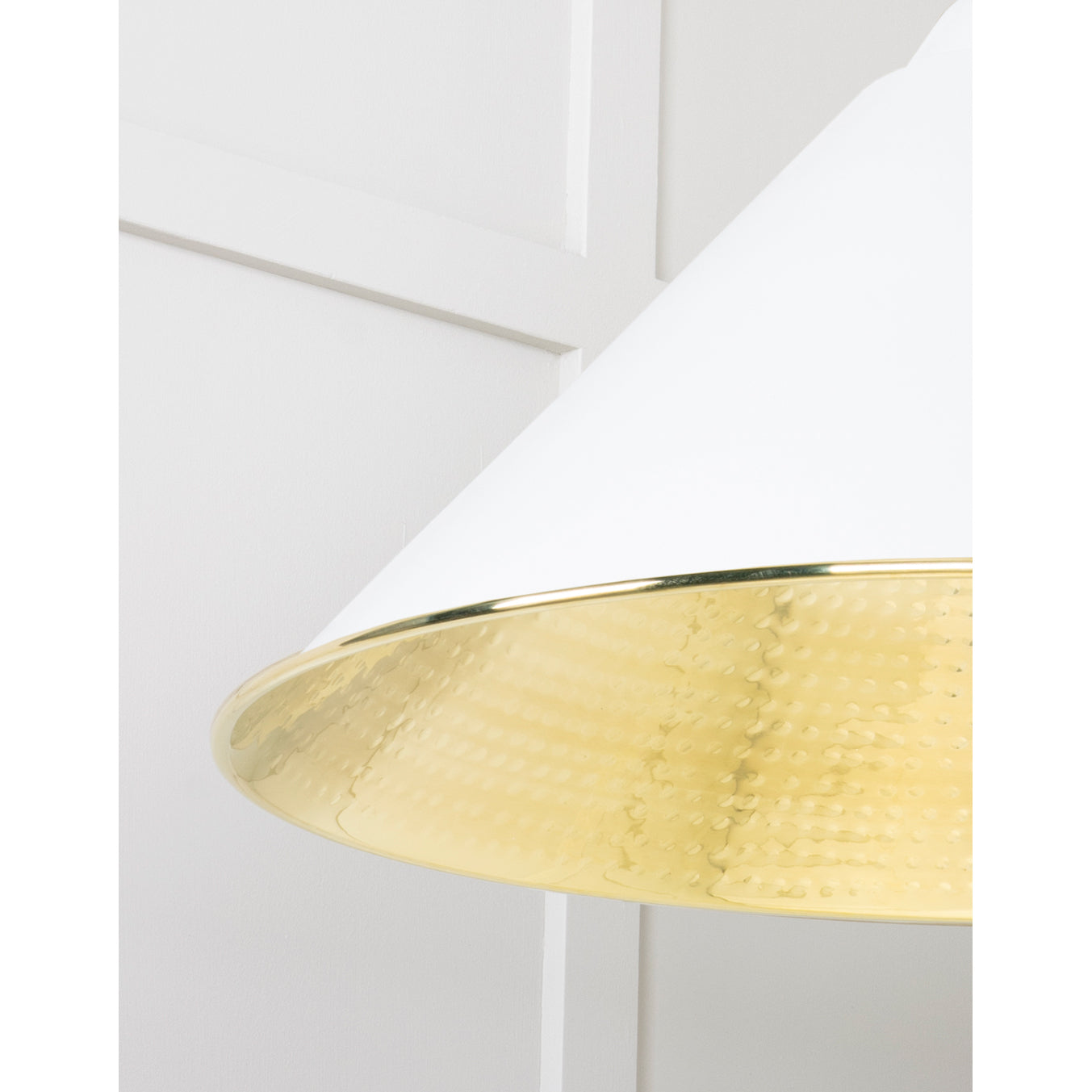 From The Anvil 49523F - Hammered Brass Hockley Pendant in Flock #finish_flock