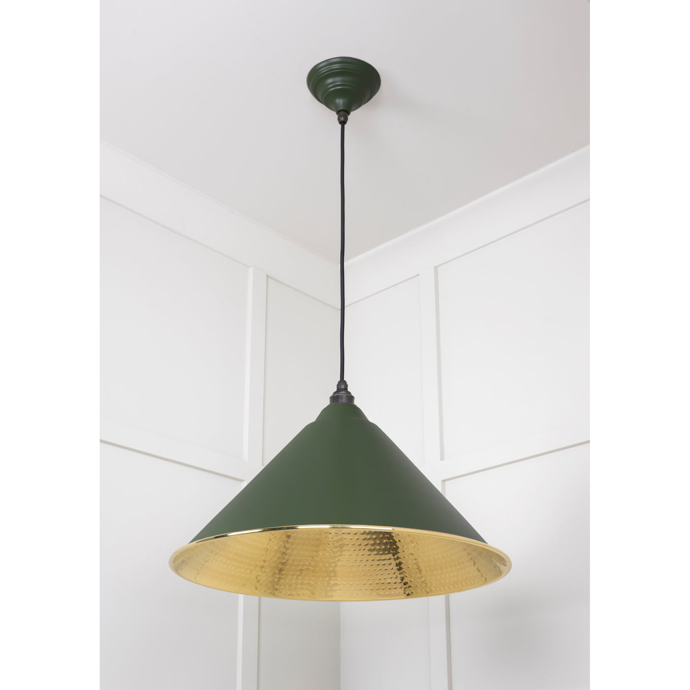 From The Anvil 49523H - Hammered Brass Hockley Pendant in Heath #finish_heath