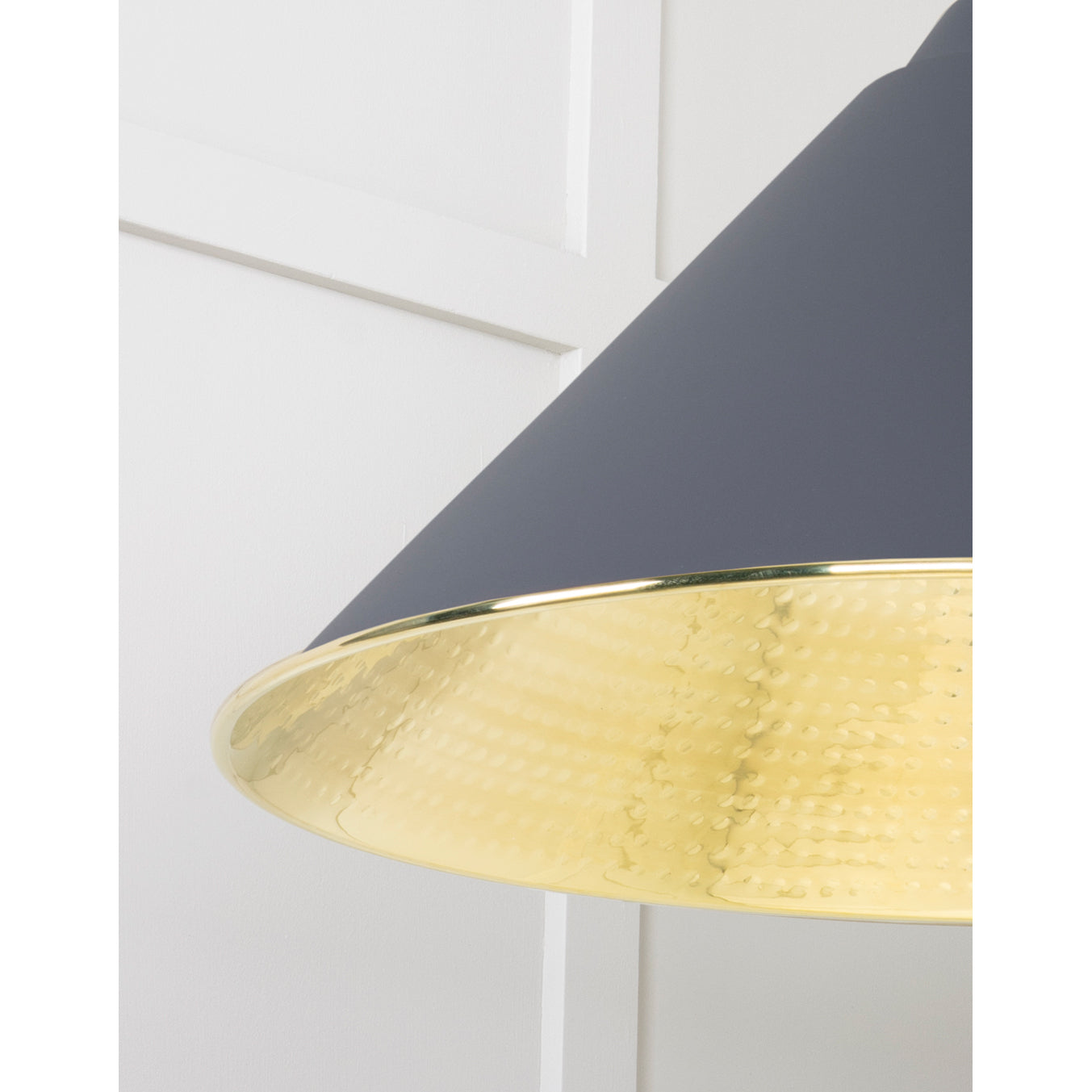 From The Anvil 49523SL - Hammered Brass Hockley Pendant in Slate #finish_slate