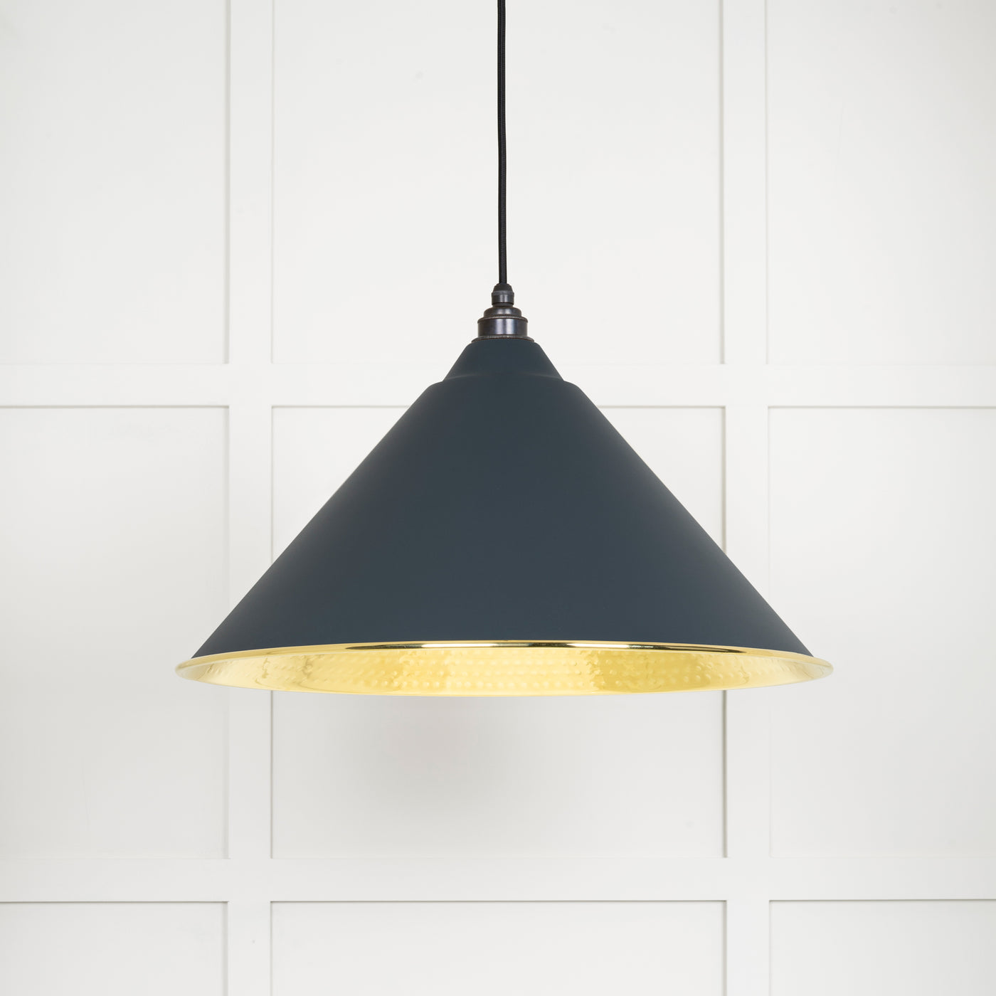 From The Anvil 49523SO - Hammered Brass Hockley Pendant in Soot  #finish_soot