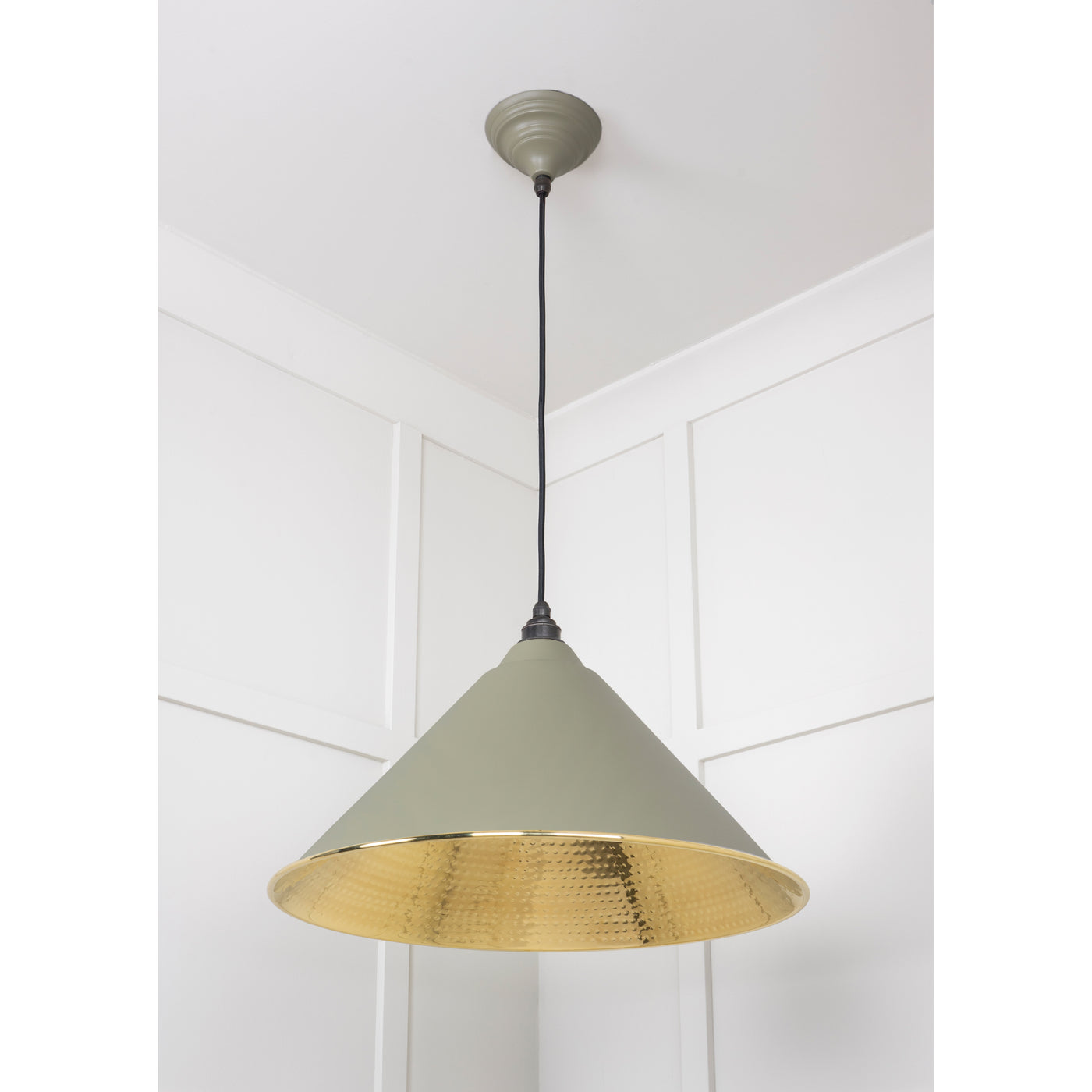 From The Anvil 49523TU - Hammered Brass Hockley Pendant in Tump #finish_tump