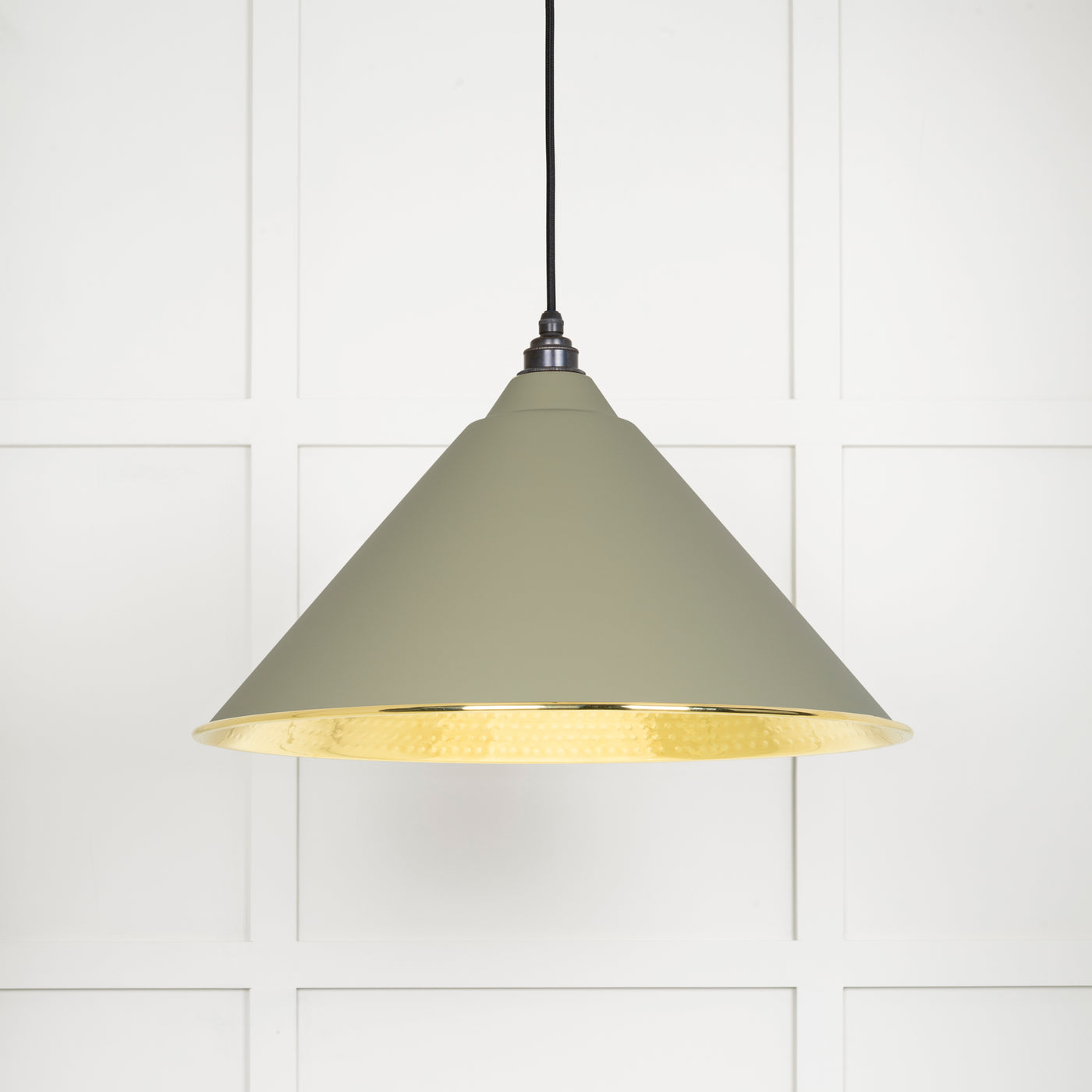 From The Anvil 49523TU - Hammered Brass Hockley Pendant in Tump  #finish_tump