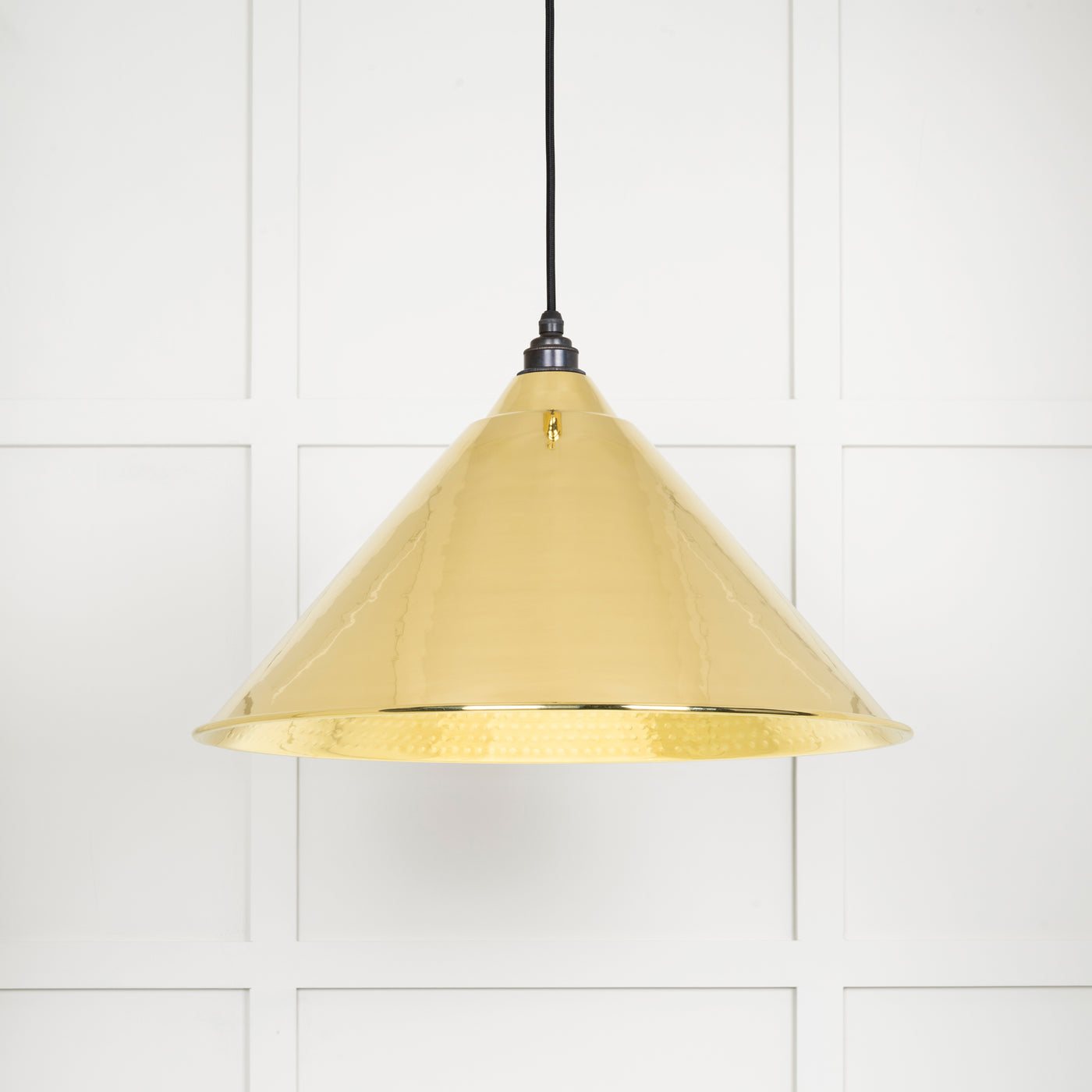 From The Anvil 49523 - Hammered Brass Hockley Pendant  #finish_hammered-brass