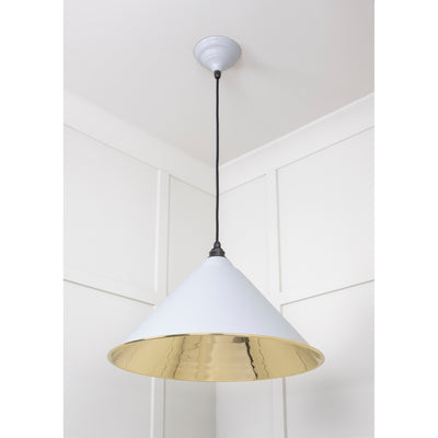 From The Anvil 49524BI - Smooth Brass Hockley Pendant in Birch #finish_birch