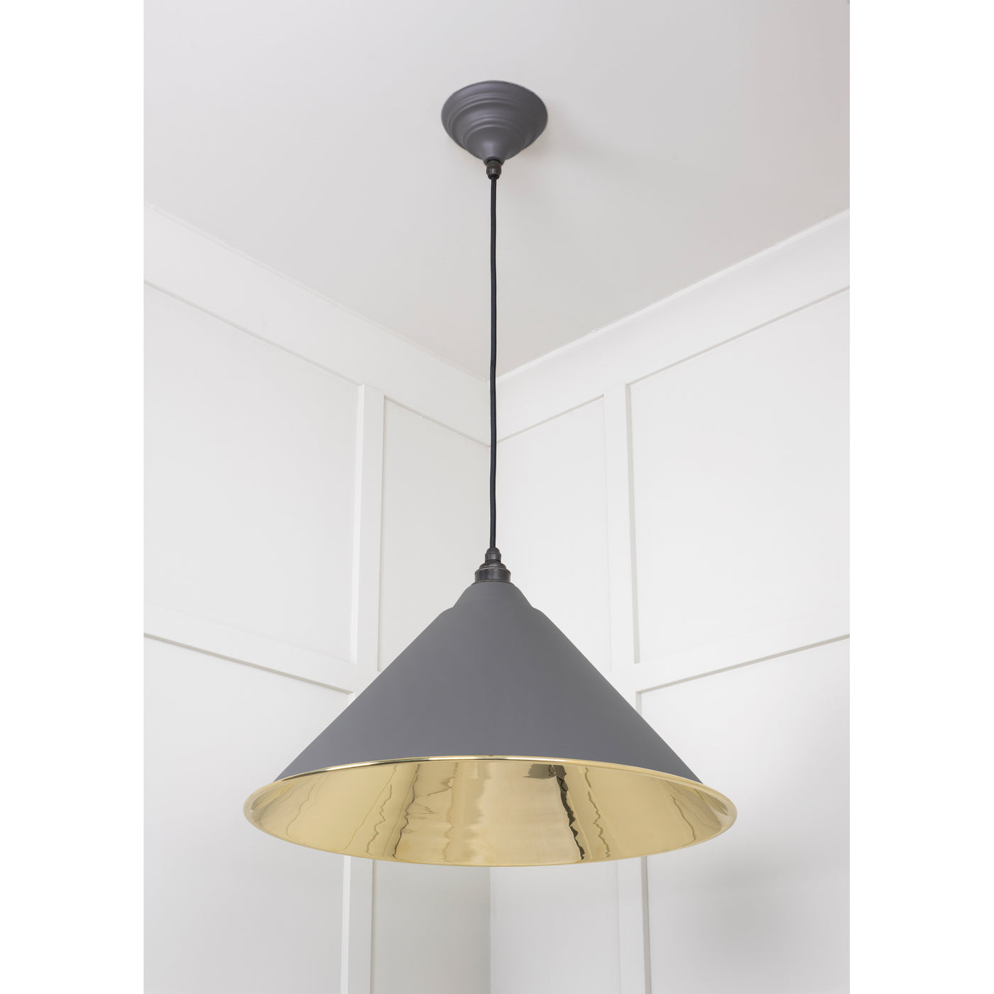 From The Anvil 49524BL - Smooth Brass Hockley Pendant in Bluff #finish_bluff