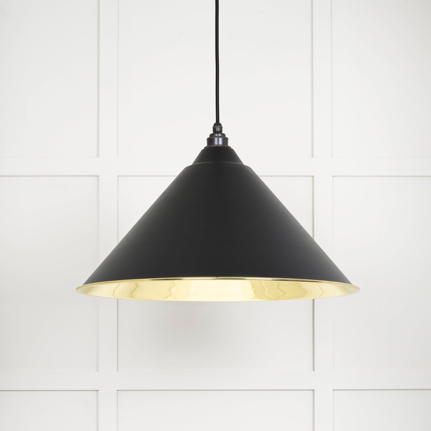 From The Anvil 49524EB - Smooth Brass Hockley Pendant in Elan Black  #finish_elan-black