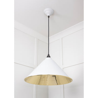 From The Anvil 49524F - Smooth Brass Hockley Pendant in Flock #finish_flock