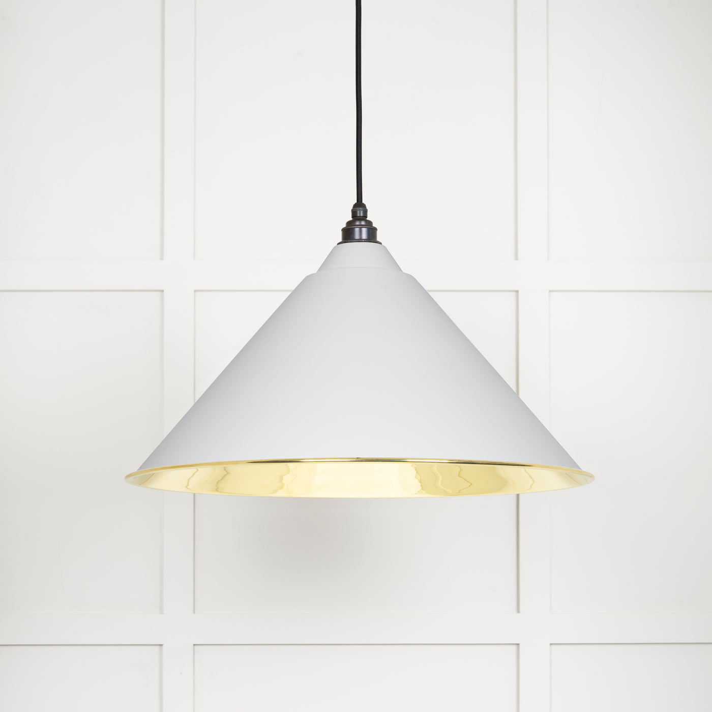 From The Anvil 49524F - Smooth Brass Hockley Pendant in Flock  #finish_flock