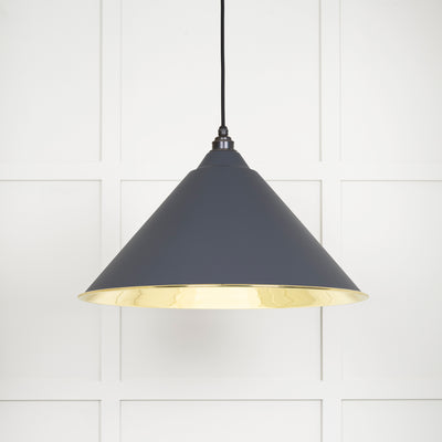 From The Anvil 49524SL - Smooth Brass Hockley Pendant in Slate  #finish_slate