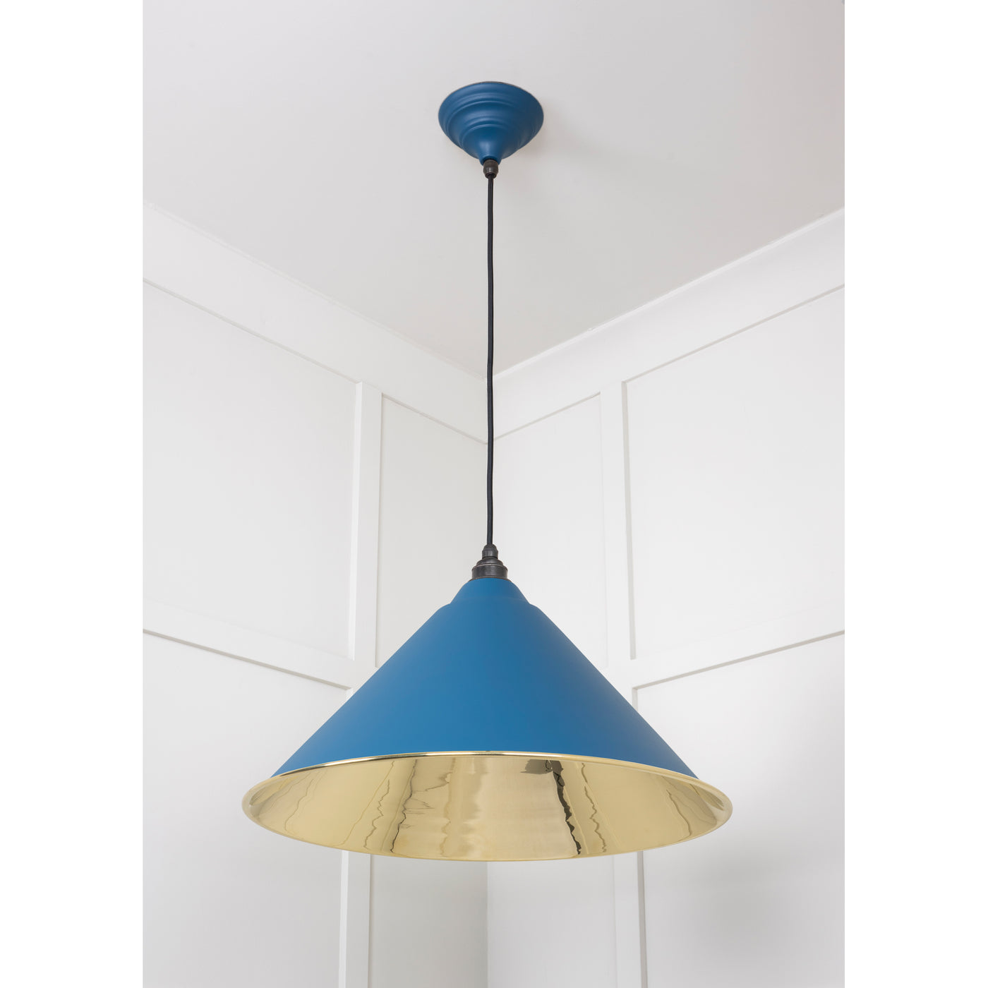 From The Anvil 49524U - Smooth Brass Hockley Pendant in Upstream #finish_upstream