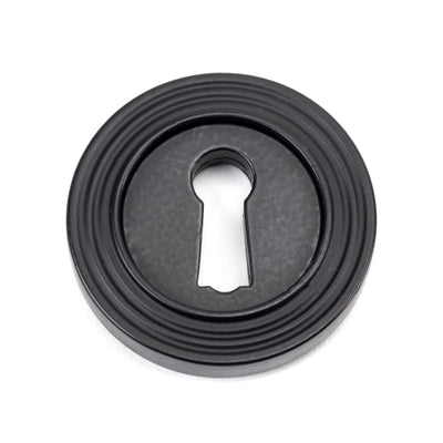 From The Anvil 49538 - Matt Black Round Escutcheon (Beehive) #finish_matt-black