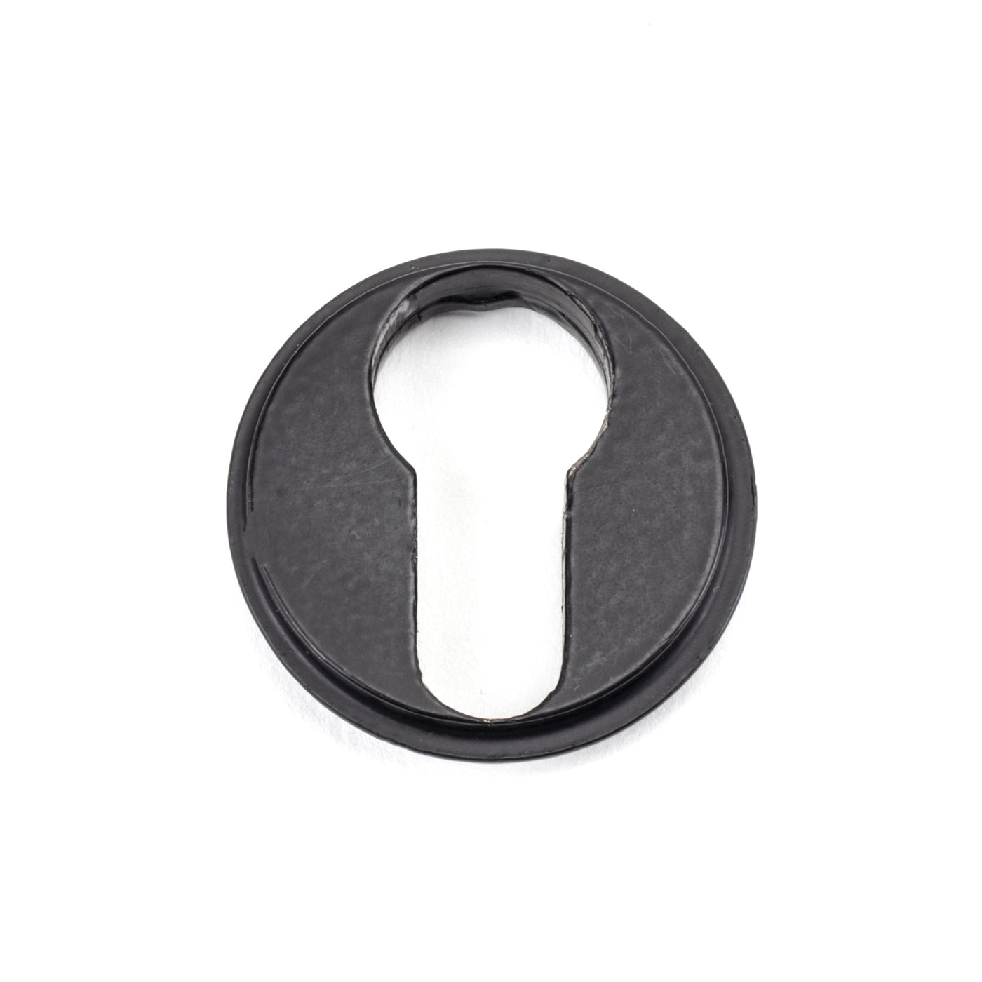 From The Anvil 49541 - Matt Black Round Euro Escutcheon (Art Deco)