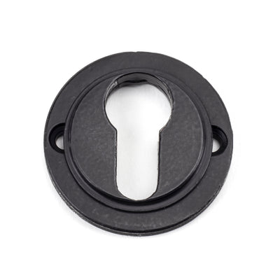 From The Anvil 49541 - Matt Black Round Euro Escutcheon (Art Deco)