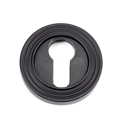 From The Anvil 49542 - Matt Black Round Euro Escutcheon (Beehive) #finish_matt-black