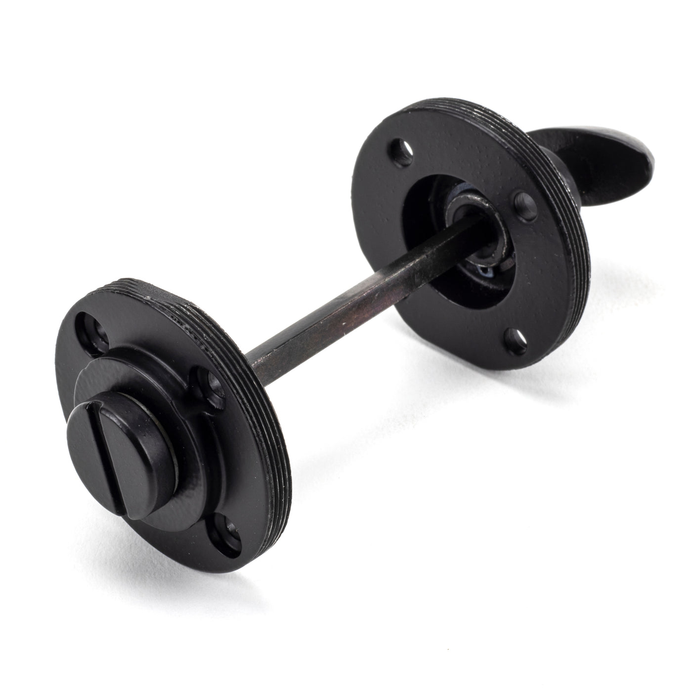 From The Anvil 49545 - Matt Black Round Thumbturn Set (Art Deco) #finish_matt-black