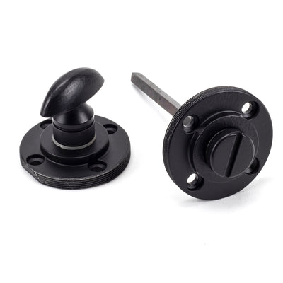 From The Anvil 49545 - Matt Black Round Thumbturn Set (Art Deco) #finish_matt-black