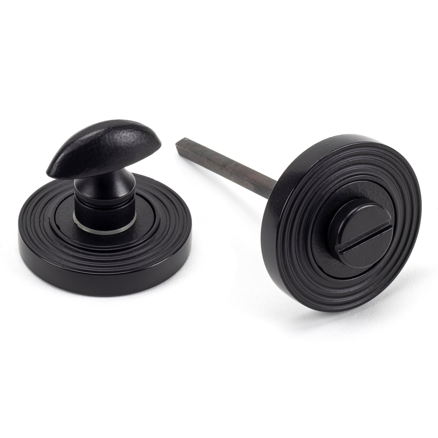 From The Anvil 49546 - Matt Black Round Thumbturn Set (Beehive)  #finish_matt-black