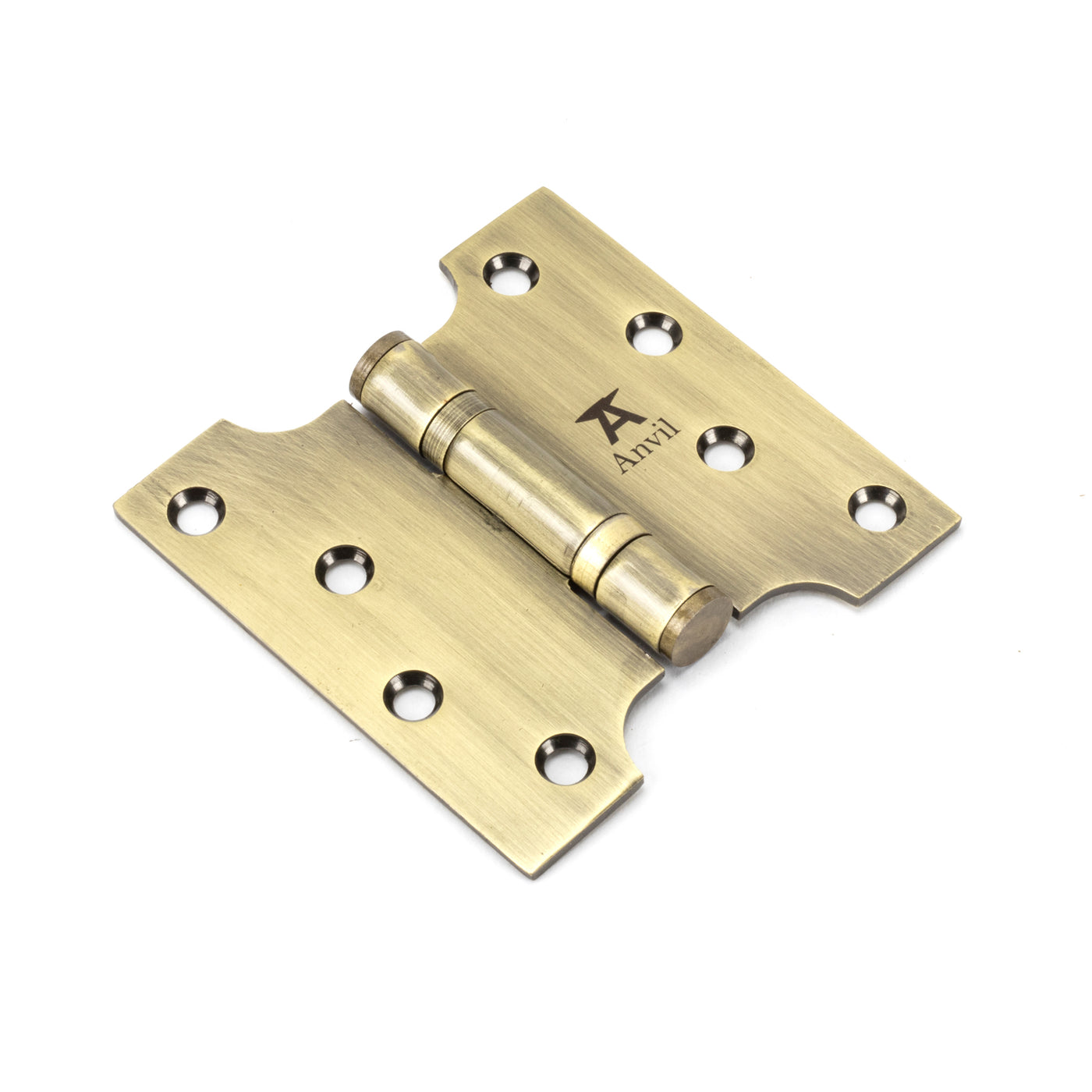 From The Anvil 49551 - Aged Brass 4" x 2" x 4" Parliament Hinge (pair) ss #finish_aged-brass