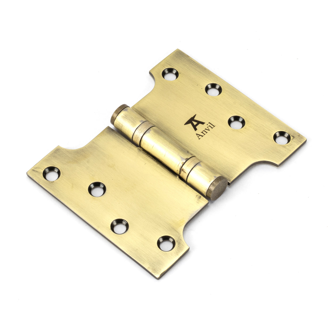 From The Anvil 49552 - Aged Brass 4" x 3" x 5" Parliament Hinge (pair) ss #finish_aged-brass