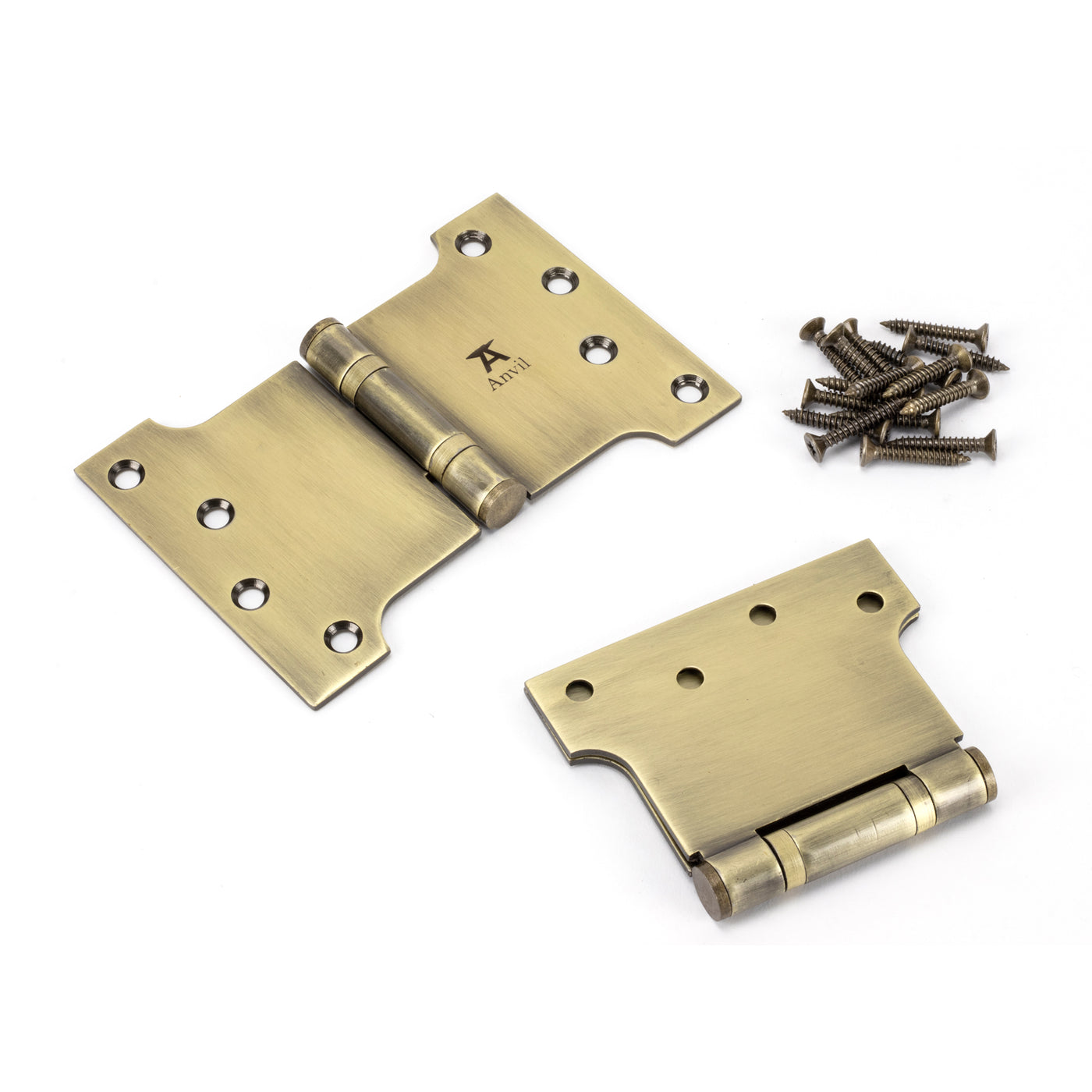 From The Anvil 49553 - Aged Brass 4" x 4" x 6" Parliament Hinge (pair) ss