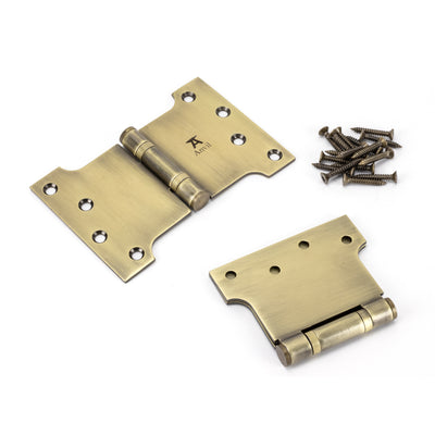 From The Anvil 49553 - Aged Brass 4" x 4" x 6" Parliament Hinge (pair) ss