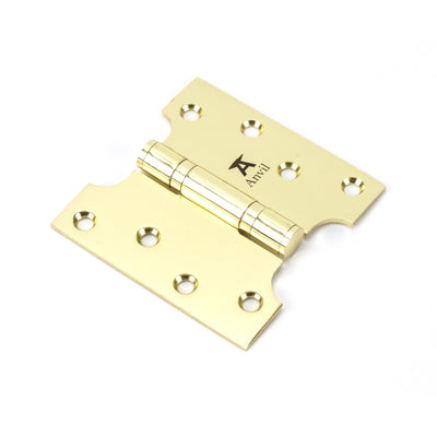 From The Anvil 49554 - Polished Brass 4" x 2" x 4" Parliament Hinge (pair) ss #finish_polished-brass