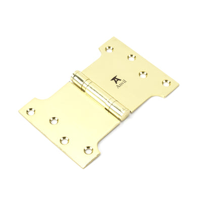 From The Anvil 49556 - Polished Brass 4" x 4" x 6" Parliament Hinge (pair) ss #finish_polished-brass