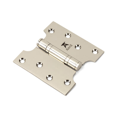 From The Anvil 49563 - Polished Nickel 4" x 2" x 4" Parliament Hinge (pair) ss #finish_polished-nickel