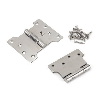 From The Anvil 49567 - Satin SS 4" x 3" x 5" Parliament Hinge (pair)