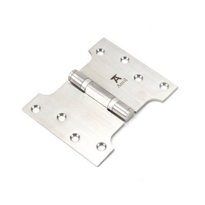 From The Anvil 49567 - Satin SS 4" x 3" x 5" Parliament Hinge (pair) #finish_satin-stainless-steel