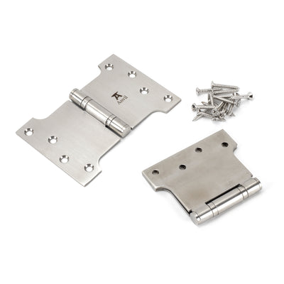 From The Anvil 49568 - Satin SS 4" x 4" x 6" Parliament Hinge (pair)