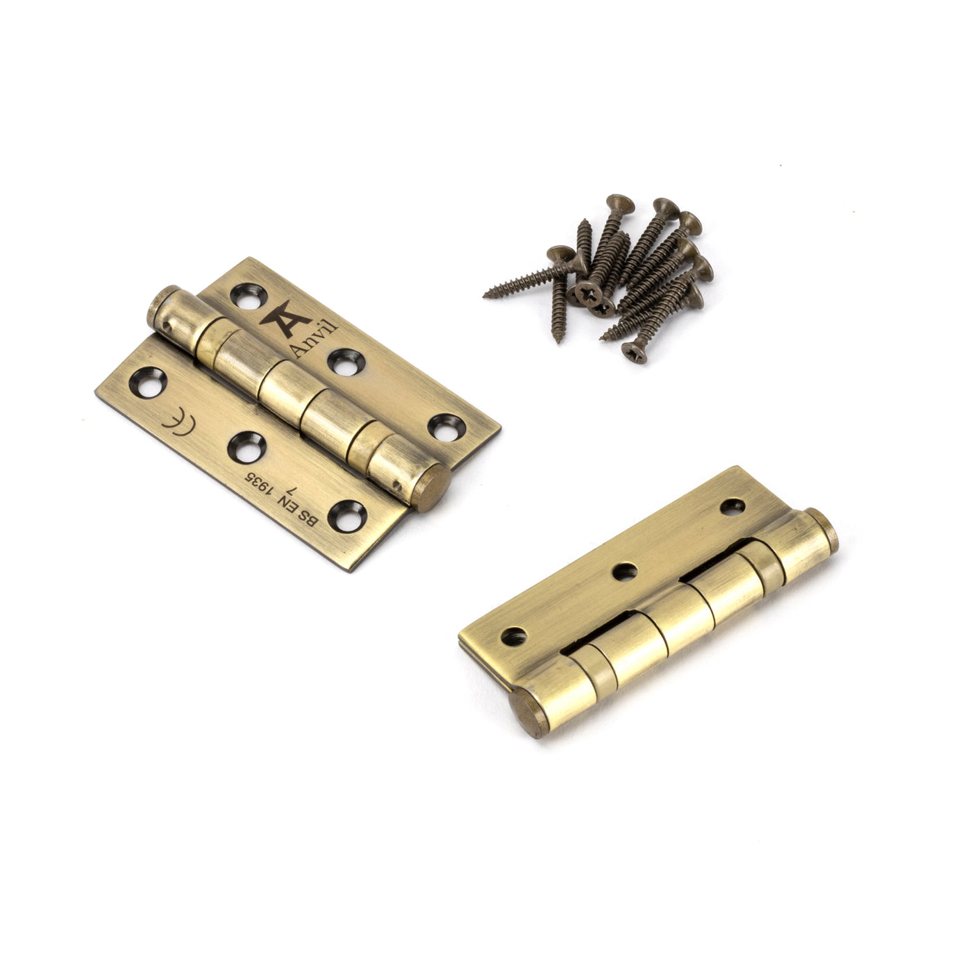 From The Anvil 49569 - Aged Brass 3" Ball Bearing Butt Hinge (pair) ss