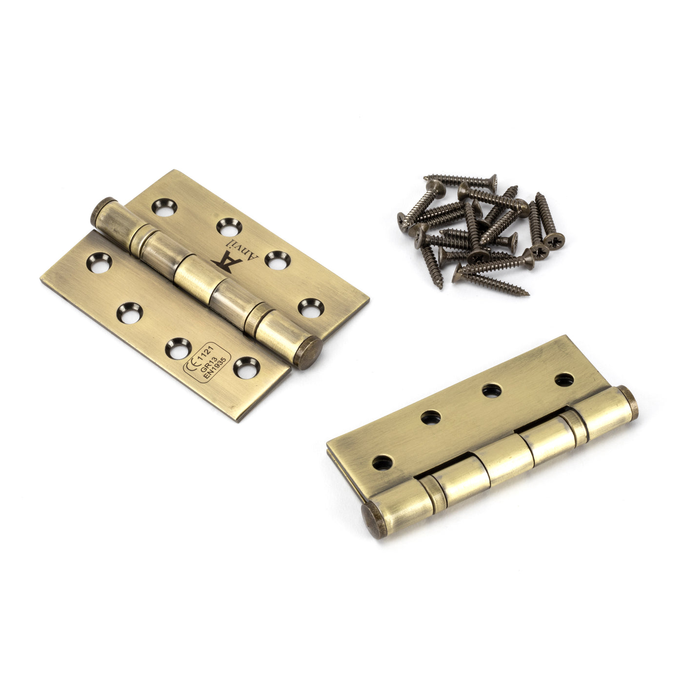 From The Anvil 49570 - Aged Brass 4" Ball Bearing Butt Hinge (pair) ss