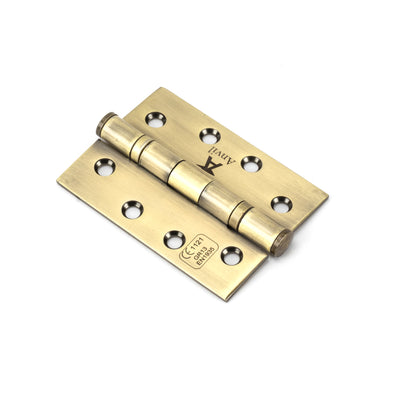 From The Anvil 49570 - Aged Brass 4" Ball Bearing Butt Hinge (pair) ss #finish_aged-brass